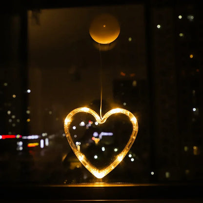 Christmas LED Light Snowflake Santa Hanging Battery-operated Window Ornaments Decoration for Home Xmas Navidad New Year Decor