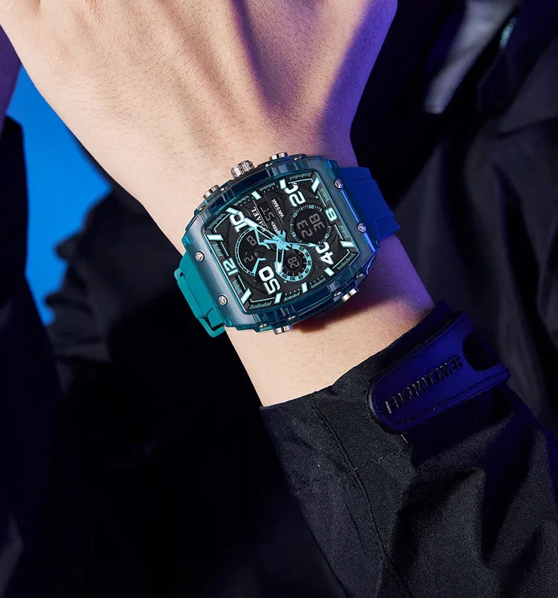 SMAEL 8109 Digital Watch Men Outdoor Sport 5ATM Waterproof LCD Electronic Male Quartz Watches for Men's Chronograph Wristwatch