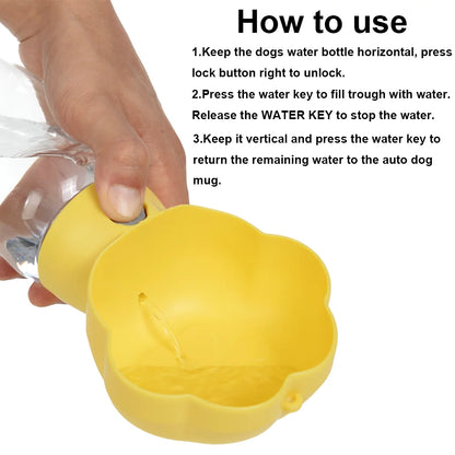 2in1 Pet Portable Water Bottle for Small Medium Dogs Cats Food Feeder Leakproof Dog Drink Bowl Outdoor Pet Puppy Water Dispenser