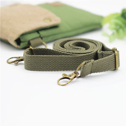 Solid Color Canvas 3 Layer Crossbody Cell Phone Bag Simple Cloth Women's Bag Fashion Satchel Shoulder Coin Purse
