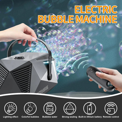 10 holes Bubble machine electric charging remote control squirt toy for outdoor garden party Create surprises bubble blower kids