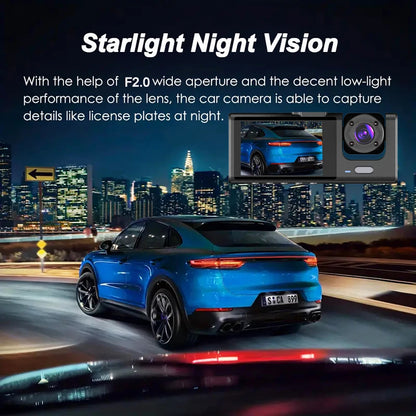 Wifi 3 Channel Dash Cam Night Vision Loop Recording & 2" IPS Screen 1080P 2/3Camera DVR Recorder, Video Recorder, Vehicle DVR