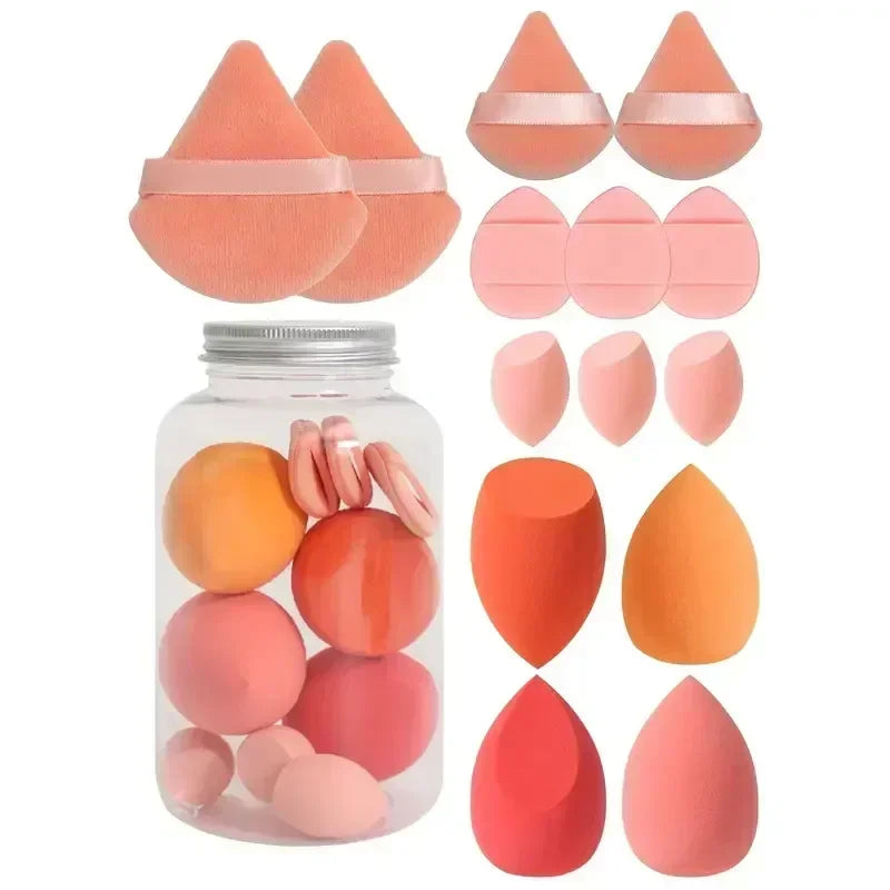 12/14Pcs Makeup Sponge Set Cosmetic Blender Beauty Egg Foundation Sponge Powder Puffs Mini Finger Puff Women Make Up Accessories