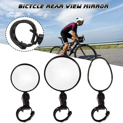 2pcs Adjustable Rotate Bicycle Auxiliary Rearview Mirror Handlebar Mount Wide-Angle Convex Cycling Rear View Mirrors Accessories