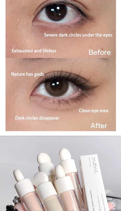 SHAQINUO Flawless Hydrating Concealer - Brightens Dark Circles & Smooths Tear Troughs | Long-lasting Formula, Non-cakey Finish
