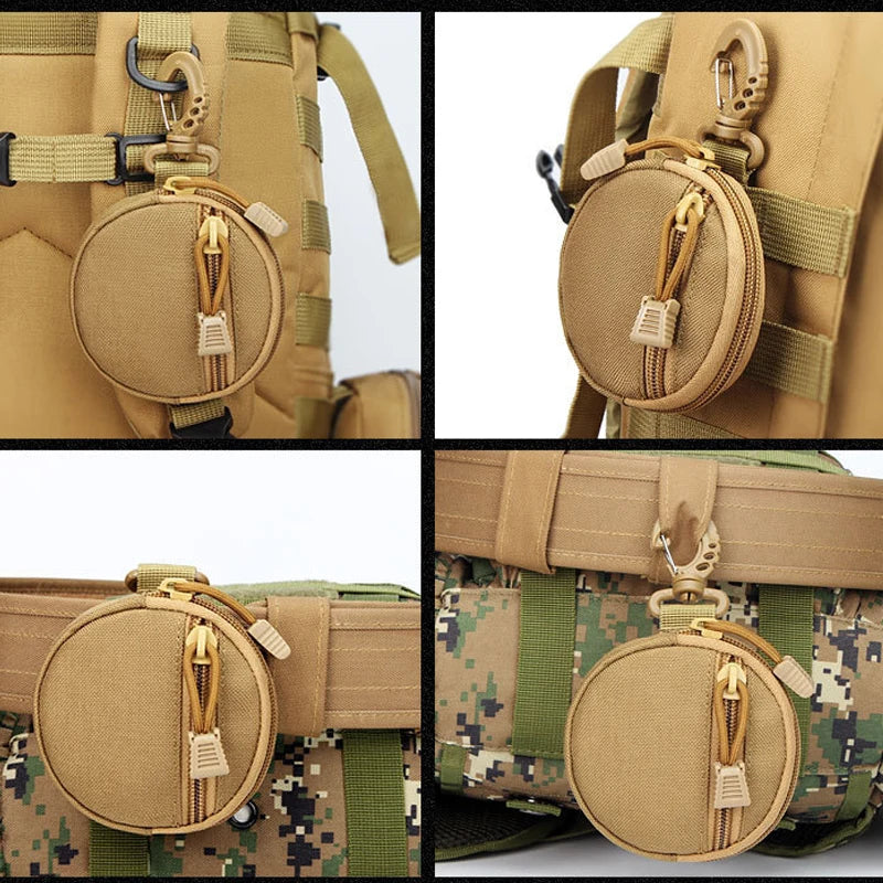 1000D New Outdoor Casual Men Coin Wallet Portable Mini Money Coin Pouch Keys Holder Waist Bag Round Small Case Zipper Wallet