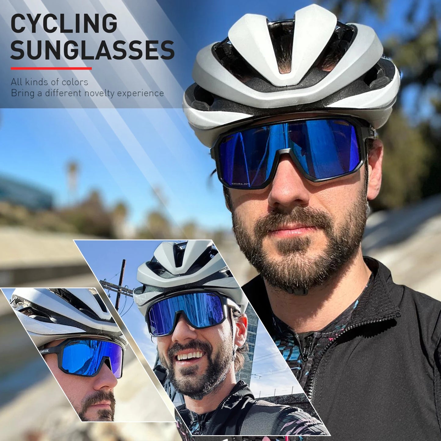 SCVCN Cycling Sunglasses Bike Mountain Driving Glasses Outdoor Sports Hiking Glasses Men's Glasses for Leisure Sunglasses