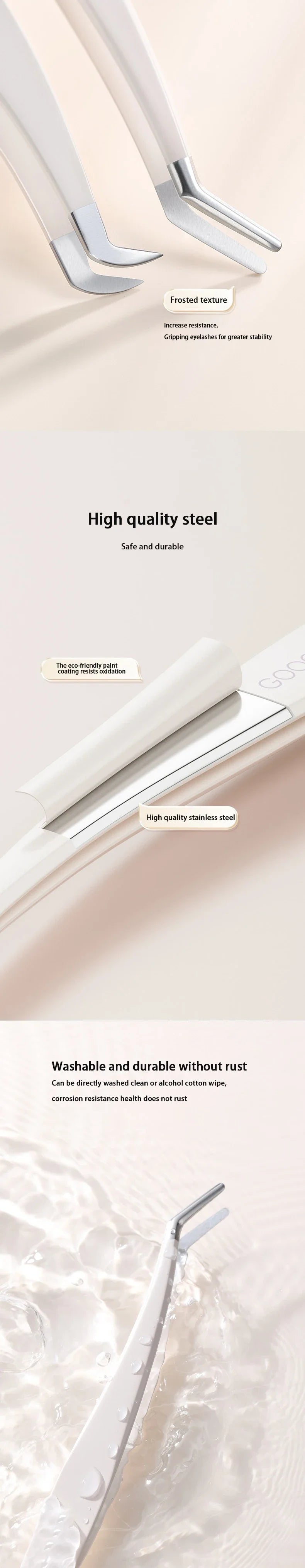Multifunctional Tweezers Stainless Steel Eyelash Tweezers Grafting False Eyelash Patches False Eyelash Aids Portable Tweezers Be