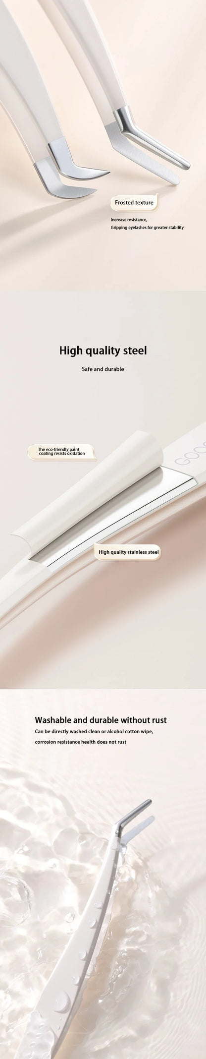 Multifunctional Tweezers Stainless Steel Eyelash Tweezers Grafting False Eyelash Patches False Eyelash Aids Portable Tweezers Be