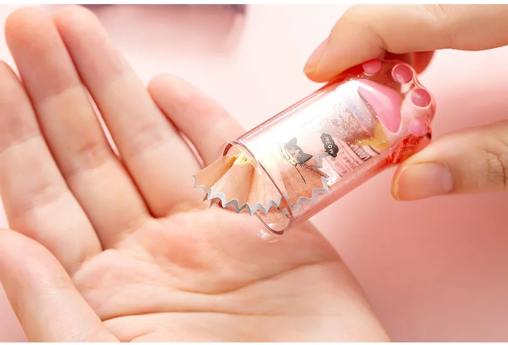 Kawaii Cat Paw Shaped Pencil Sharpener Stationery Kids Gift  Cute School Supplies  Korean Stationery
