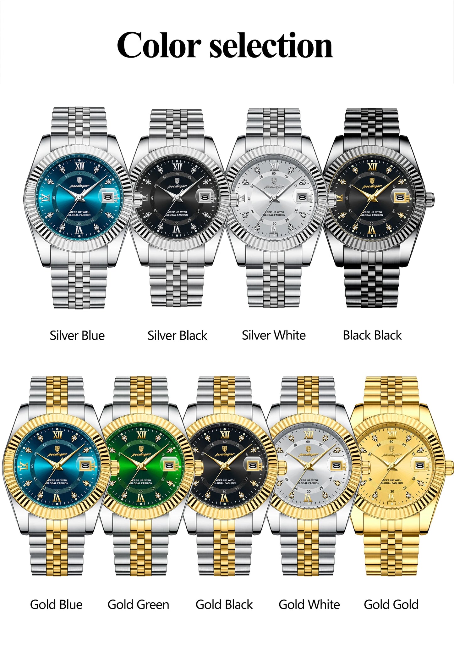 POEDAGAR Original Men Wristwatch Waterproof Luminous Date Business Man Clock Stainless Steel Quartz Military Men's Watches Reloj