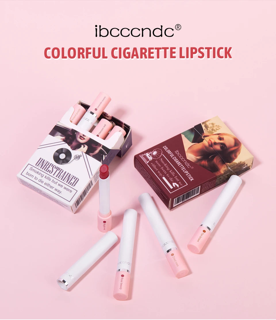 4 pcs/set Cigarette Lipstick Set Long Lasting Lip Glaze Matte Lip Gloss Waterproof Lip Stick Tube Nude Lip Tint Makeup Cosmetics