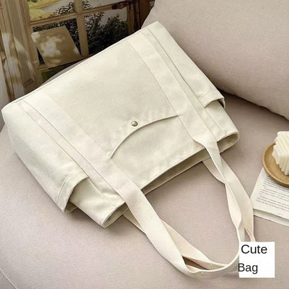 Large Capacity Canvas Solid Letter Tote Bag Versatile Handbag for Commuter Work Student Class Underarm Women's Bag shopping bag