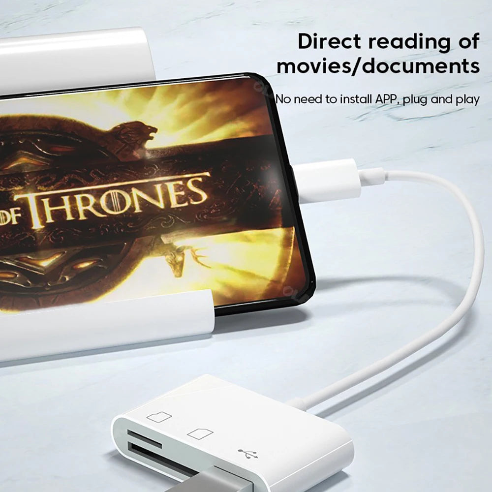 Type C Card Reader SD TF Memory Card Reader USB C OTG Adapter High Speed Data Transmitter for Phone 15 Macbook Smart Cell Phone