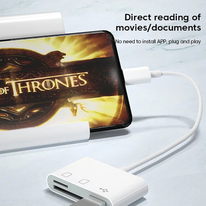 Type C Card Reader SD TF Memory Card Reader USB C OTG Adapter High Speed Data Transmitter for Phone 15 Macbook Smart Cell Phone