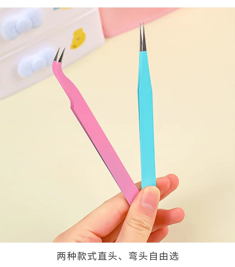 2pcs Tweezers Creative Macaroon Color Clip for DIY Decroative Journal Diary Scrapbook Sticker Tool Back To School Student Supply