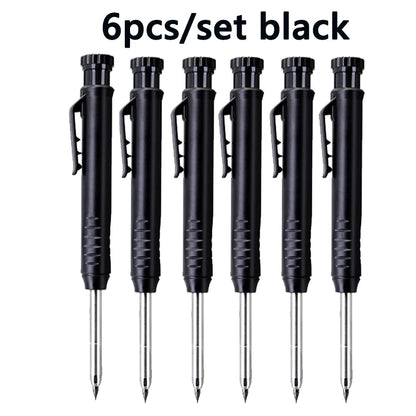 6Pcs Engineering Drawing Woodworking Marking Mechanical Pencils, 2.8mm Long Head Carpenter Pencil, Applicable Construction Works