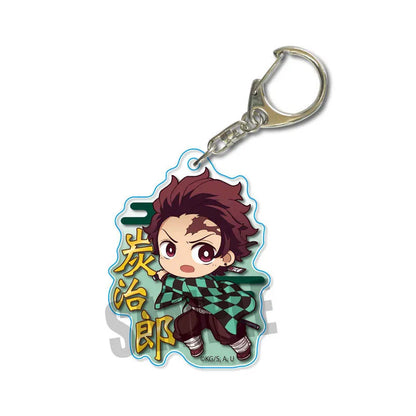 Demon Slayer doll toy Kimetsu No Yaiba Blade of Ghost Keychain Acrylic Pendant Car Key Chain Fans kids Xmas Gift Anime Jewelry