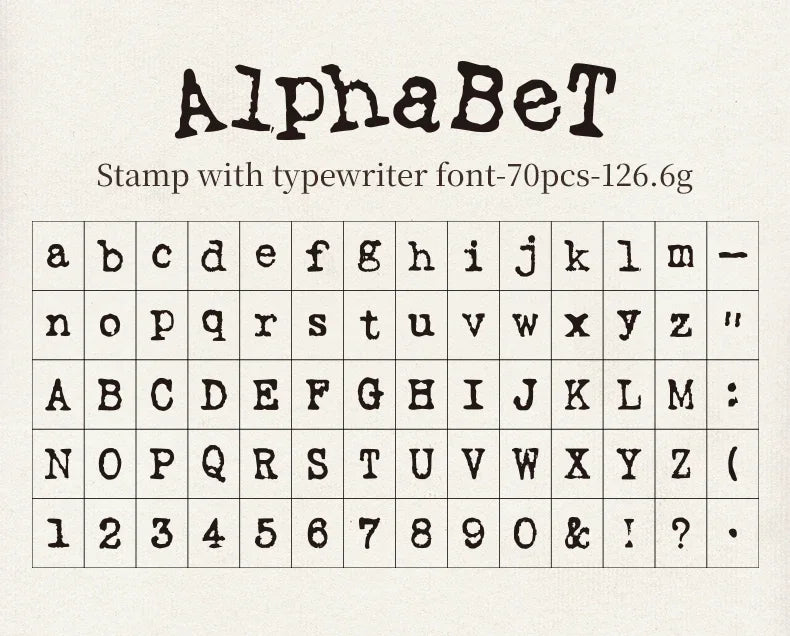 Journal GO 70pcs/set Wooden Rubber Alphabet Letter Number Stamp Set for Card Collage Junk Journal Scrapbooking DIY Standard Seal