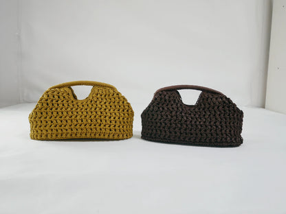Elegant Ladies Chain Woven Handbag Straw Shoulder Bag Fashionable Raffia Crossbody Beach Bag Summer New Versatile Women's Bag
