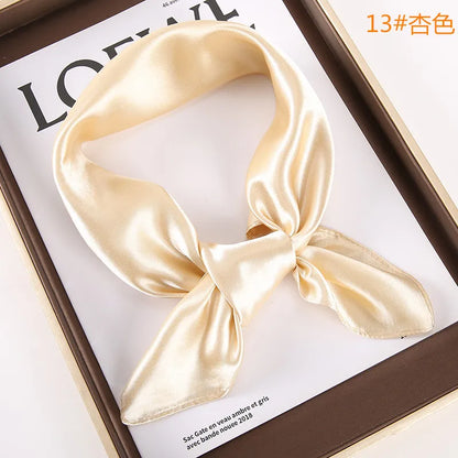 New Solid 60x60cm Square Scarf Single Imitation Silk Bright Light And Satin Performance Scarves Party Gift