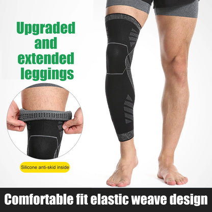 BraceTop 1 PC Full Leg Sleeves Long Compression Leg Sleeve Knee Sleeves Protect Leg, for Man Women Basketball, Arthritis Cycling