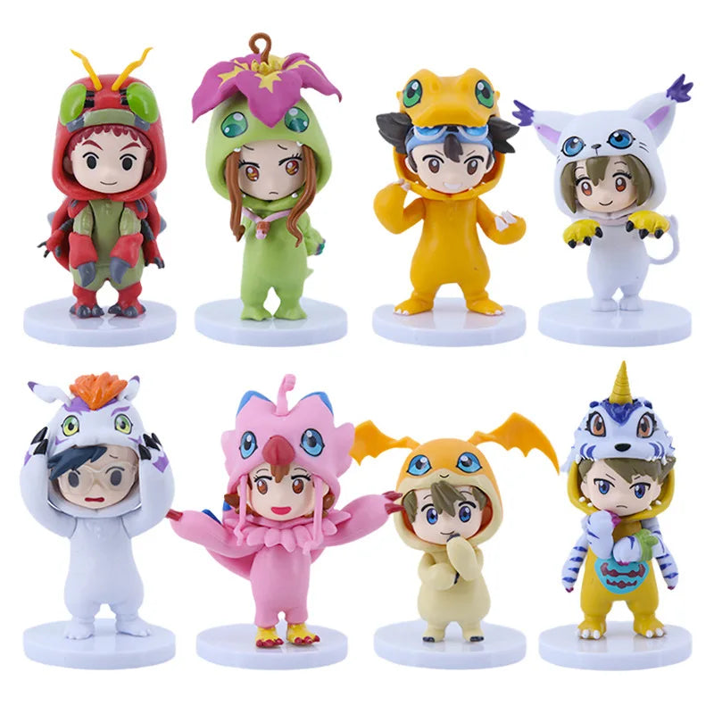 8pcs/set  Digital Monster Digimon Characters Taichi Matt Ishida Sora Cosplay Agumon Gabumon Action Figure Anime Figure Model Toy