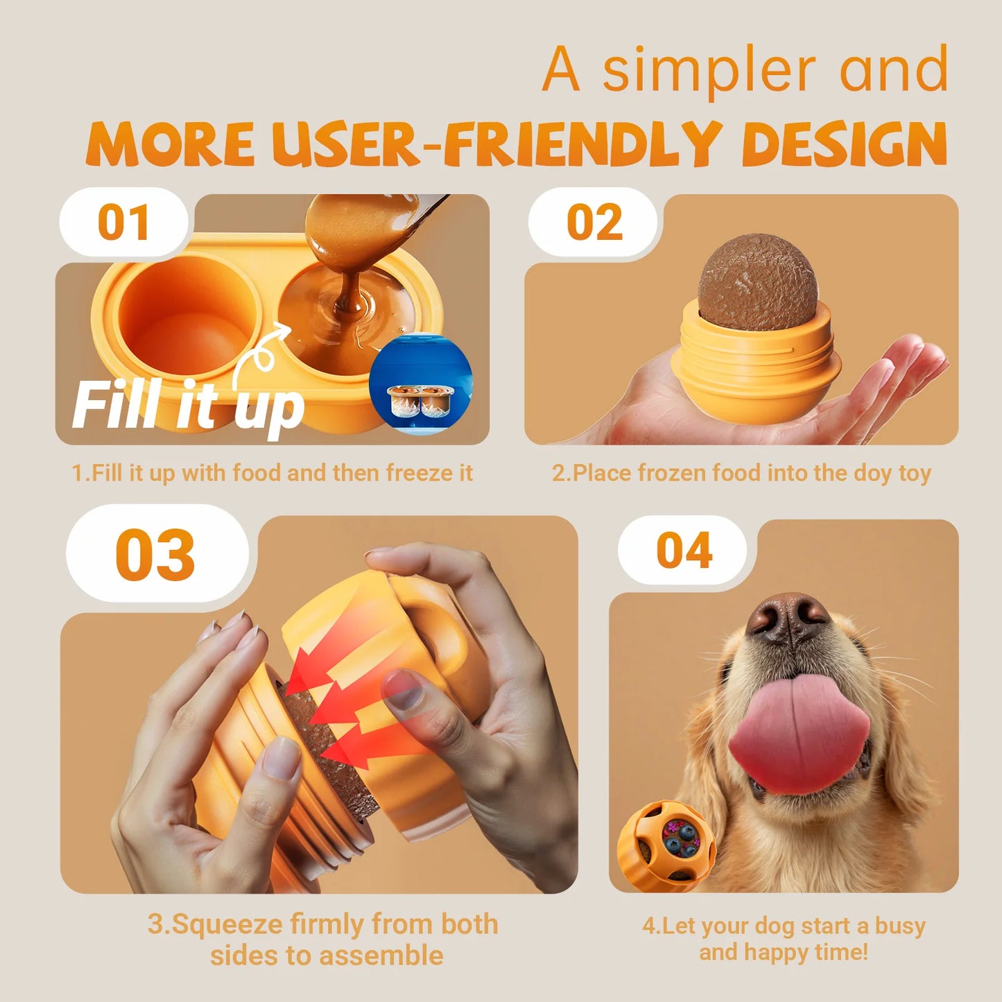 Interactive Dog Toys for Boredom - Dog Treat Molds Silicone Healthy Treats for Dogs puppy Enrichment Toy for Frozen in Summer