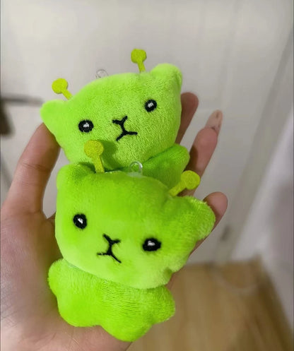 Cute Alien Cat Plush Pendant Super Soft Plushie Dolls Keychain Kawaii Mini Toy Backpack Pendant Lovely Bag Decor Christmas Gift