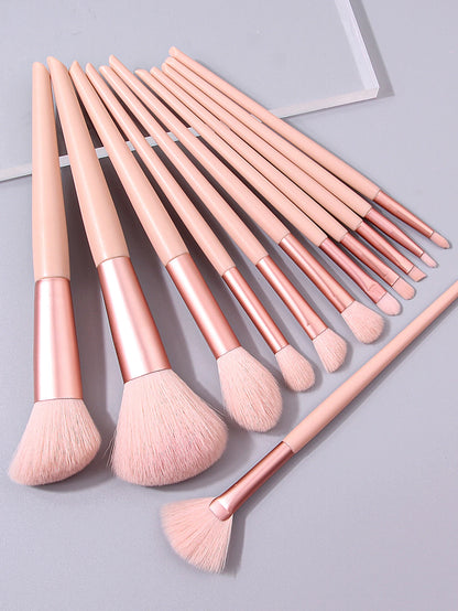 12Pcs Pink Makeup Brush Set Make Up Concealer Blush Powder Brushes Eye Shadow Highlighter Foundation Brush Cosmetic Beauty Tools