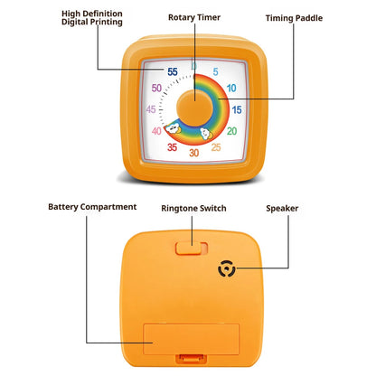 Visual Timer Children's Self-discipline Tool Countdown 60-minute Student Learning Homework Time Pomodoro Stopwatch Management