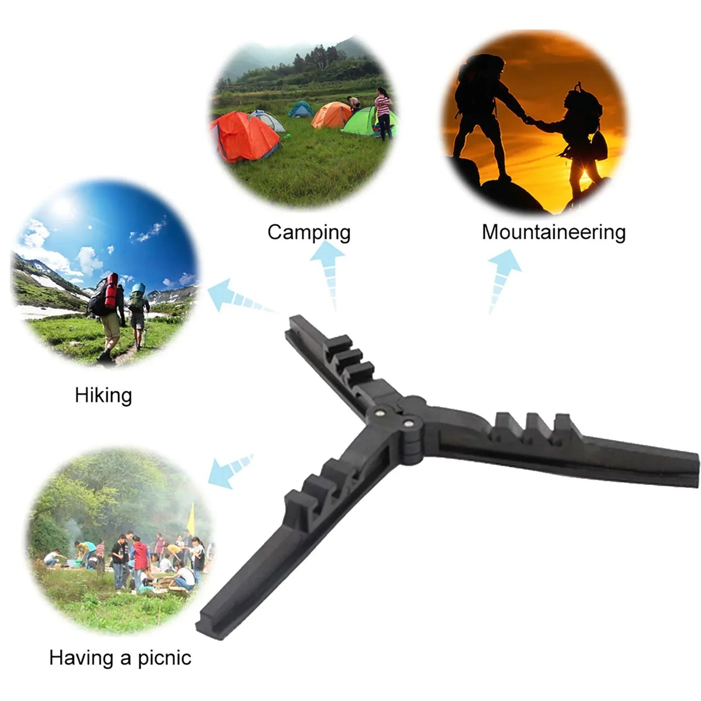 Outdoor Camping Gas Tank Rack Lightweight Foldable Canister Tripod Stand Base Bottle Shelf Gas Cylinder Stove Accessories