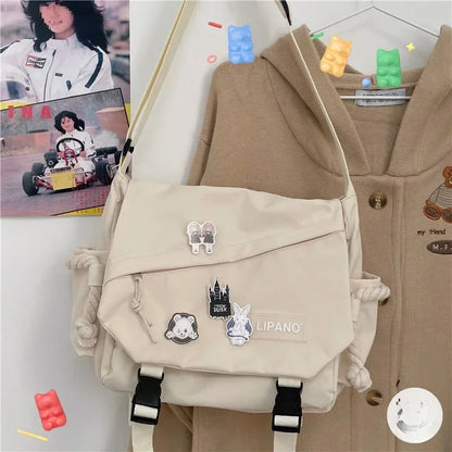 Vintage Postman Bag Versatile Handsome Work Style Art Shoulder Bag for Men and Women Crossbody Bag