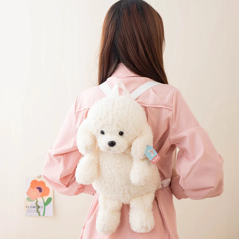 Cute Teddy Dog Backpacks Stuffed Animal Poodle Bag Girls Shoulders Bags Plush Student Schoolbags Backpack Puppy Toys for Boy