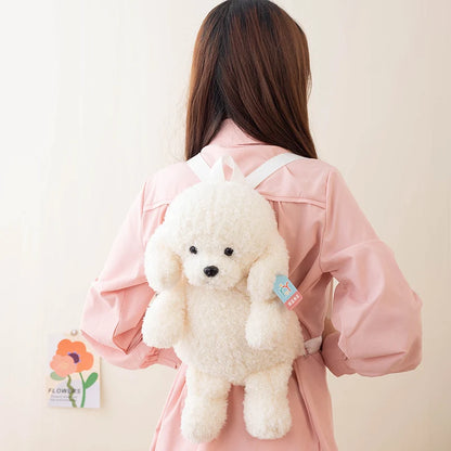Cute Teddy Dog Backpacks Stuffed Animal Poodle Bag Girls Shoulders Bags Plush Student Schoolbags Backpack Puppy Toys for Boy