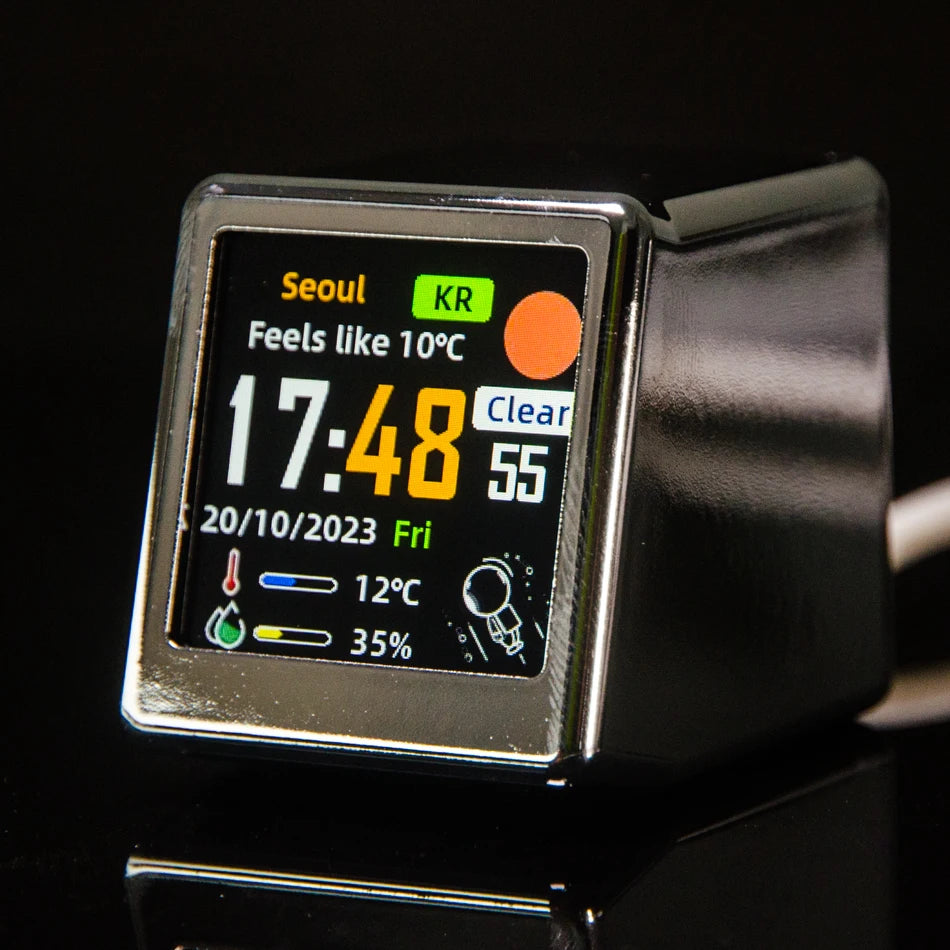 GeekMagic Ultra Smart WiFi Weather Forecast Station Bed Clock for Desktop Decoration, photo Album with Gif Animation