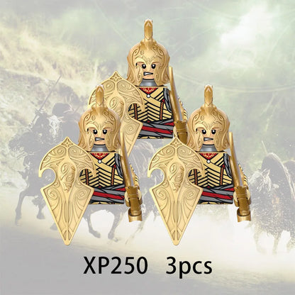 3pcs Lord Rings Elves Orcs Army Dwarf Rohan Mini Action Toy Figures Building Blocks Assembly Toys for Kids Birthday Gift