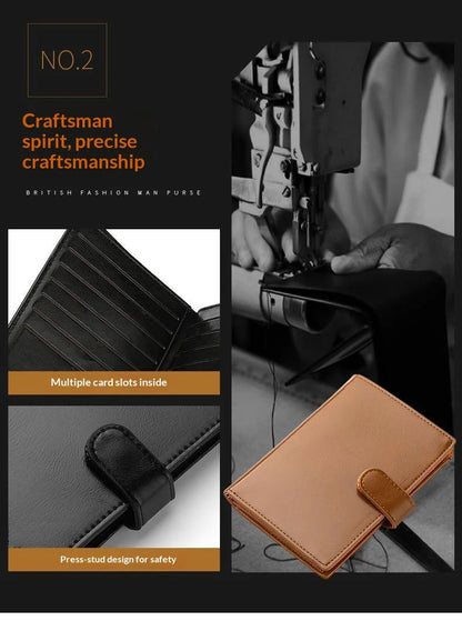 HOMEFISH Stylish Travel Passport Bag Multi-Card Card Holder Portable Multi-Function Men's Wallet