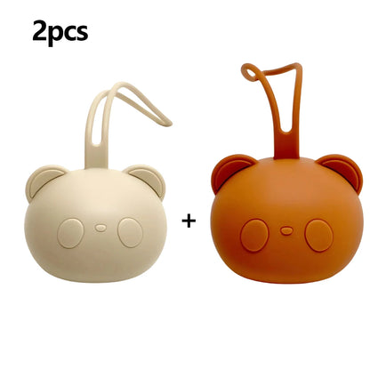 Bear Pacifier Bag Baby Soother Silicone Dust Organiser Bag Portable Baby Pacifier Chain Bag