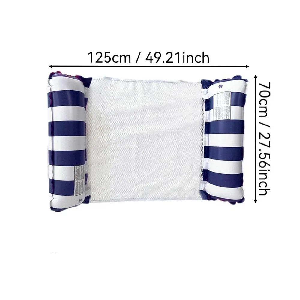1pc Inflatable Foldable Floating Row Swimming Pool Party Water Hammock Air Mattresses Pvc Stripe Water Floating Inflatable Mat