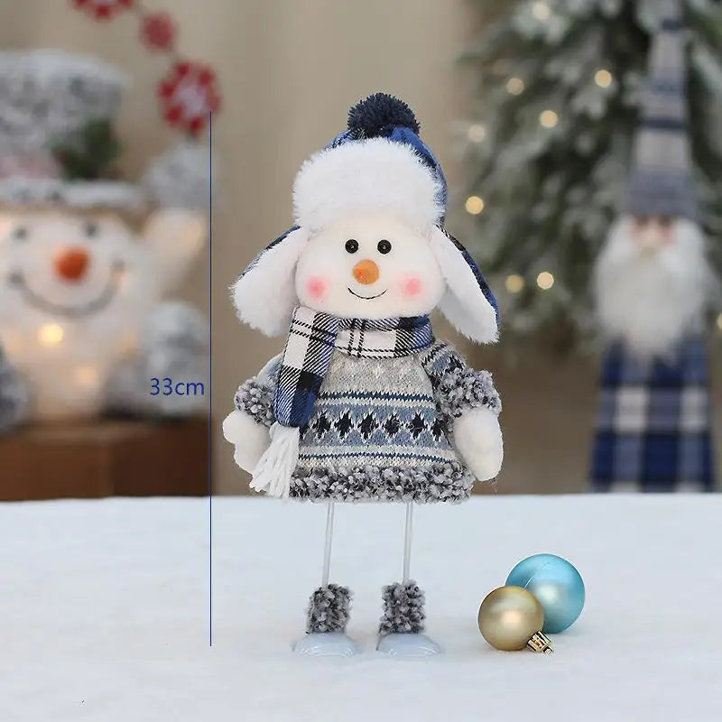 New Year Valentine's Day Plush doll toy cute skiing rocking snowman decorations plush toy holiday party house gifts for girl