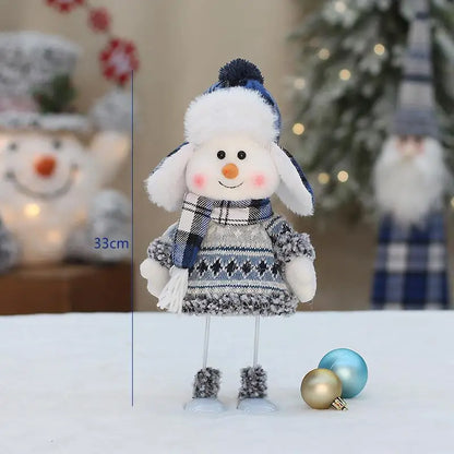 New Year Valentine's Day Plush doll toy cute skiing rocking snowman decorations plush toy holiday party house gifts for girl