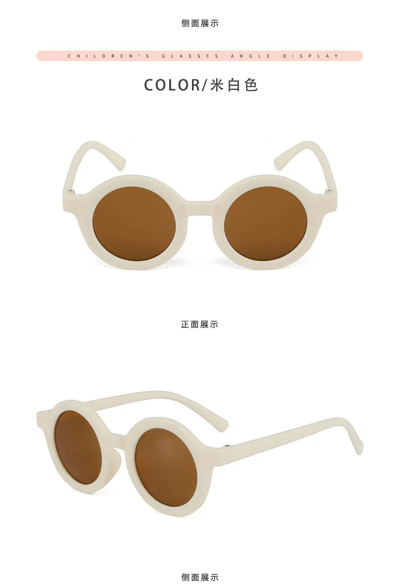 Children's sunglasses, inset style  round frame, 1-7 year old baby sunglasses, sun shading, sun protection