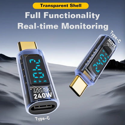40Gbps USB4 Type C Adapter Digital Display USB 4 80Gbps Thunderbolt 4/5/3 Cable Connector USB-C to USB-C OTG 240W 8K for Laptop