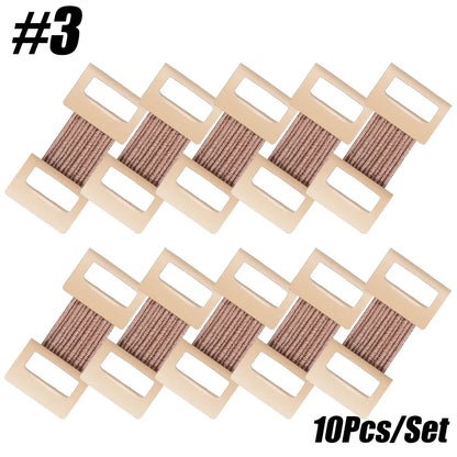 10/20/30Pcs Replacement Elastic Bandage Wrap Stretch Metal Clips Fixation Clamps Hooks First Aid Kit for Sport White/Coffee