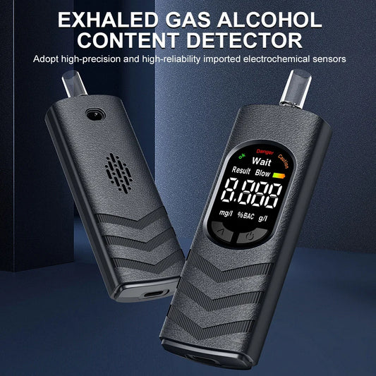 Digital Alcohol Tester Professional Alcohol Detector Breathalyzer Police Alcotester LCD Display Drunk Driving Test for Home