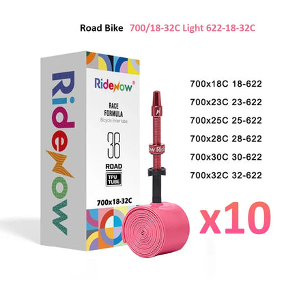 RideNow Metal Nozzle Tpu Inner Tube External Thread Tube 700x18-32c Road Bike 36g Inner Tire All Road Bike Tyre Accessories