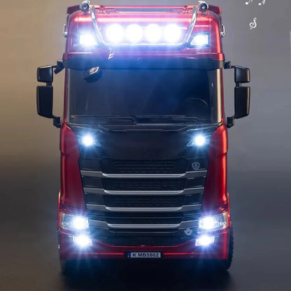 HUINA 1501 770S 1/18 19CH 2.4G RC Alloy Tractor Truck Engineering Trailer Truck with Light and Sound Toys for Boys Adults Gifts