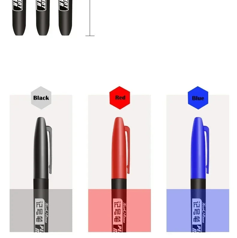 6-20PCs/Set PermanentMarker Pen Fine Point Waterproof Markers Thin Nib Crude Nib Black Blue Red Ink 1.5mm Fine Color Marker Pens