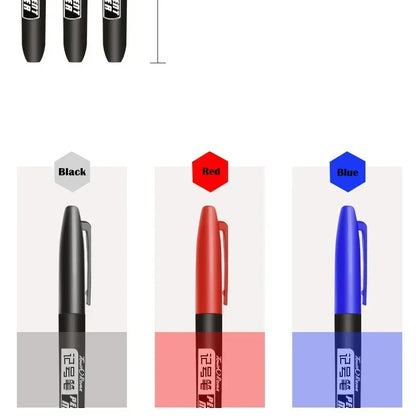 6-20PCs/Set PermanentMarker Pen Fine Point Waterproof Markers Thin Nib Crude Nib Black Blue Red Ink 1.5mm Fine Color Marker Pens